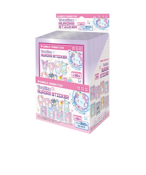 サンリオキャラクターズ トレーディングオーロラステッカー 全16種 コンプリートBOX でこらちっく Sanrio