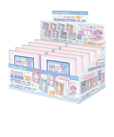サンリオキャラクターズ シークレットオーロラスタンドクリップ 全10種 コンプリートBOX でこらちっく Sanrio