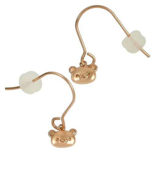 リラックマ アレルギー対応ピアス ピンクゴールド アクセサリー 日本製