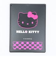 サンリオ ハローキティ マスコット付きミラー(Lサイズ) ブラックピンク 鏡 Sanrio