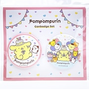 サンリオ ポムポムプリン 缶バッジ2個セット バースデー 日本製 Sanrio