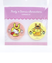 サンリオ ハローキティ ＆ ポムポムプリン × ロディ 缶バッチ2個セット 日本製 Sanrio