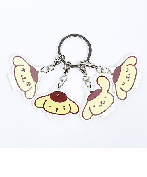 サンリオ ポムポムプリン 4連アクリルキーホルダー フェイス 日本製 Sanrio