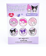 サンリオ マイメロディ 50th &クロミ 20th トレーディング刺繍缶バッジ Sanrio【全6種類のうちランダムで1点】