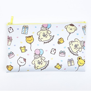 サンリオ ポムポムプリン フラットポーチ バースデー 日本製 Sanrio