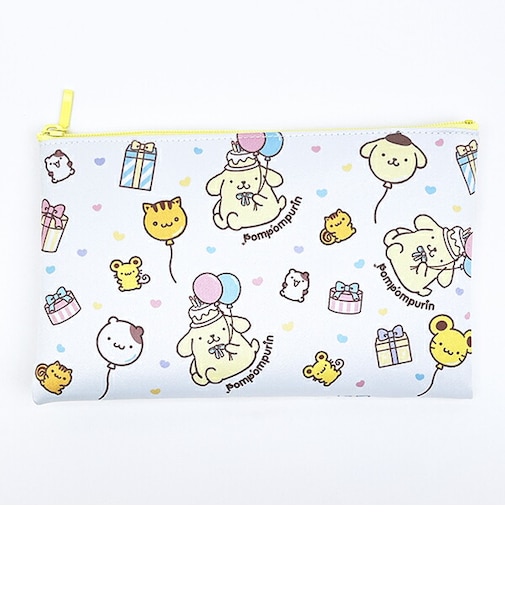 サンリオ ポムポムプリン フラットポーチ バースデー 日本製 Sanrio