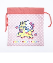サンリオ ハローキティ × ロディ 巾着(M) (レッド) 日本製 Sanrio