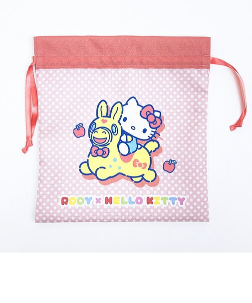 サンリオ ハローキティ × ロディ 巾着(M) (レッド) 日本製 Sanrio