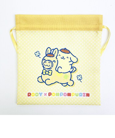 サンリオ ポムポムプリン × ロディ 巾着(M) (イエロー) 日本製 Sanrio