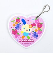 サンリオ ウサハナ ハート型スライドミラー ピンク Sanrio