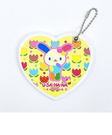 サンリオ ウサハナ ハート型スライドミラー イエロー Sanrio
