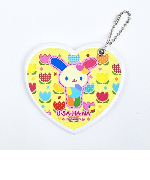 サンリオ ウサハナ ハート型スライドミラー イエロー Sanrio