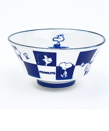スヌーピー 飯椀 美濃焼 市松 大 JAPANESE STYLE 食器 茶碗 日本製 SNOOPY