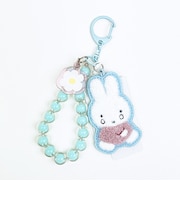ミッフィー miffy なきがお ワッペンキーホルダー (ブルー) ビジューシリーズ