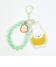 ミッフィー miffy おやすみ ワッペンキーホルダー (イエロー) ビジューシリーズ