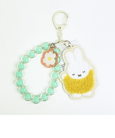 ミッフィー miffy おやすみ ワッペンキーホルダー (イエロー) ビジューシリーズ