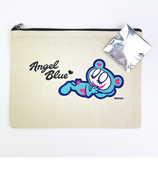 ナルミヤキャラクターズ エンジェルブルー (Angel Blue) ナカムラくん フラットポーチ(すやすや/ナチュラル)