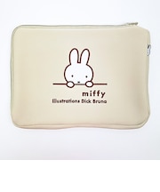 ミッフィー miffy フラットポーチ ナチュラル ミッフィーフェイス トラベル