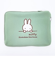ミッフィー miffy フラットポーチ ミント ミッフィーフェイス トラベル