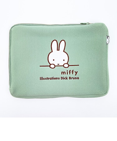 ミッフィー miffy フラットポーチ ミント ミッフィーフェイス トラベル