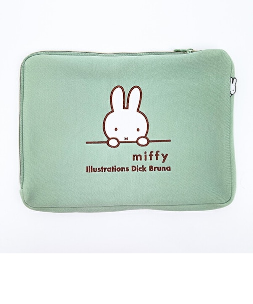 ミッフィー miffy フラットポーチ ミント ミッフィーフェイス トラベル