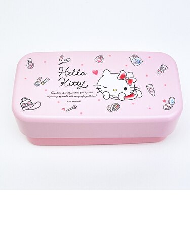 サンリオ ハローキティ カトラリー付ランチボックス2段 水彩コスメ 弁当箱 日本製 Sanrio