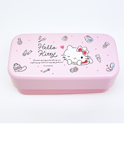サンリオ ハローキティ カトラリー付ランチボックス2段 水彩コスメ 弁当箱 日本製 Sanrio