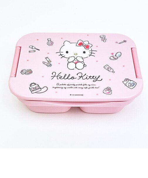 サンリオ ハローキティ 抗菌セパレート型タイトランチボックス(500ml) 水彩コスメ 弁当箱 日本製 Sanrio