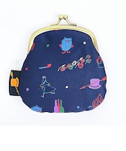 ムーミン ジャガードがま口財布 ネイビー Playful 小銭入れ MOOMIN