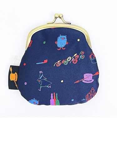 ムーミン ジャガードがま口財布 ネイビー Playful 小銭入れ MOOMIN