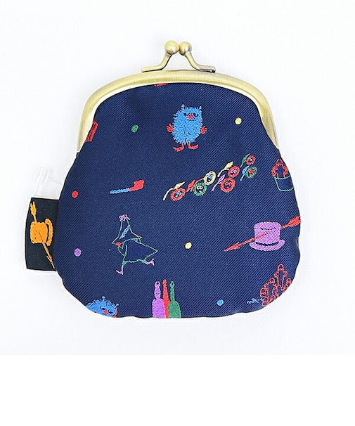 ムーミン ジャガードがま口財布 ネイビー Playful 小銭入れ MOOMIN