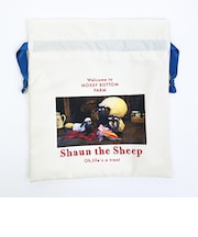 ひつじのショーン フォトアートポーチ 巾着 アイボリー