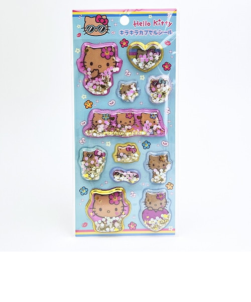 サンリオ 日焼けキティ キラキラカプセルシール 文具 Sanrio