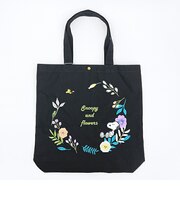 スヌーピー トートバッグ フラワーリース ブラック SNOOPY