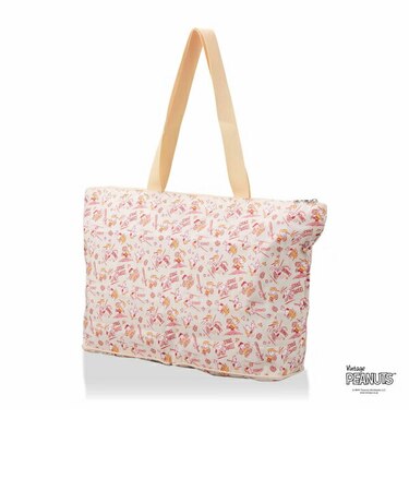 スヌーピー 折りたたみトートバッグ ベースボール ベージュ トラベル SNOOPY