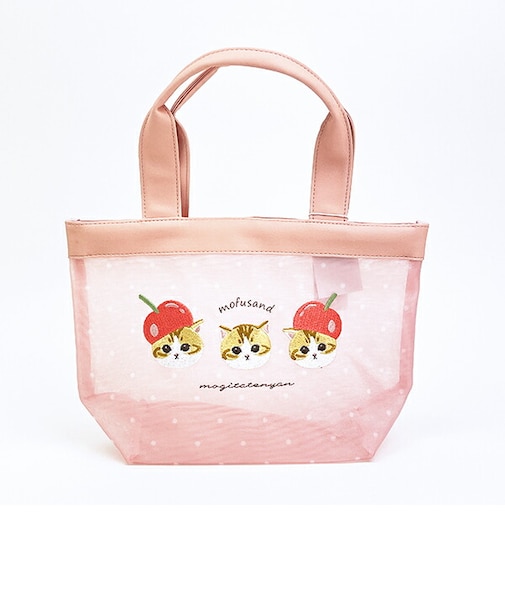 モフサンド もぎたてにゃん ミニトートバッグ メッシュシリーズ mofusand