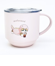 モフサンド かいじゅうにゃん スッキング蓋つきステンレスマグ ピンク コップ mofusand