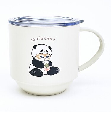 モフサンド パンダにゃん スッキング蓋つきステンレスマグ コップ mofusand