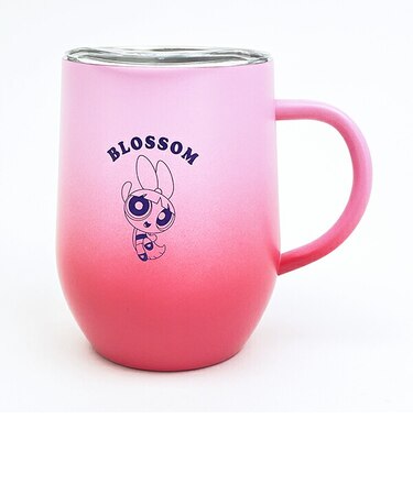 パワーパフガールズ ブロッサム グラデーション 蓋つき ステンレスマグカップ コップ パワパフ
