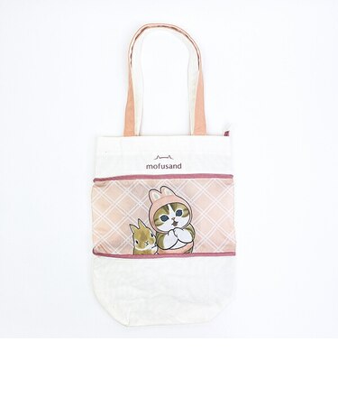モフサンド うさにゃん 伸びるトートバッグ ピンク mofusand