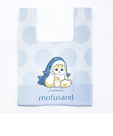 モフサンド サメにゃん ミニニットバッグ ブルー mofusand
