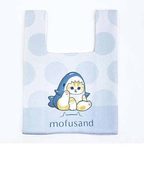 モフサンド サメにゃん ミニニットバッグ ブルー mofusand