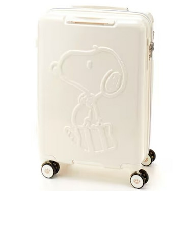 スヌーピー ジッパータイプ スーツケース(55L) ホワイト キャリーバッグ