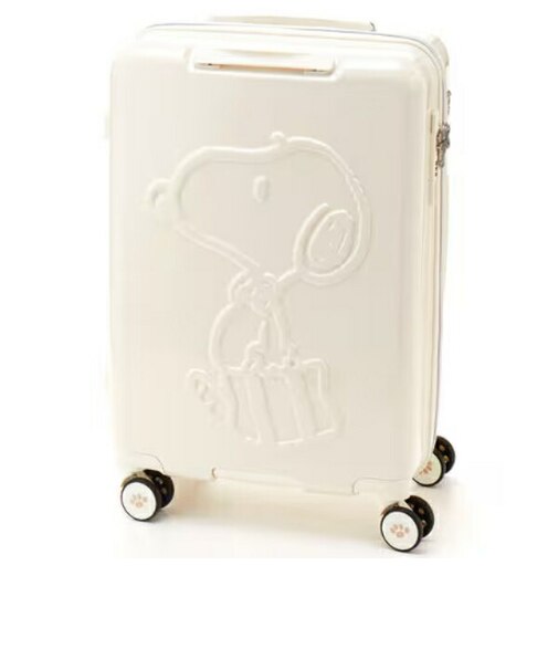 スヌーピー ジッパータイプ スーツケース(55L) ホワイト キャリーバッグ