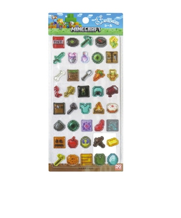 マインクラフト Minecraft ぷっくりったいシール モチーフ 文具