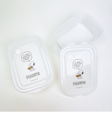スヌーピー フタをしたままレンジで使えるフードコンテナ2個セット ランチ 日本製 SNOOPY