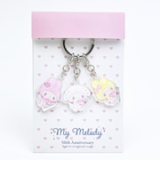サンリオ マイメロディ 50th 3連アクリルキーホルダー A ガーリーポップハート 日本製 Sanrio
