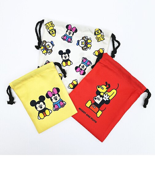 ディズニー ミッキー&フレンズ × 松本セイジ 3P巾着 Disney