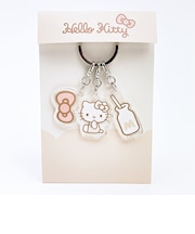 サンリオ ハローキティ 3連アクリルキーホルダー アイボリー モノクロ 日本製 Sanrio
