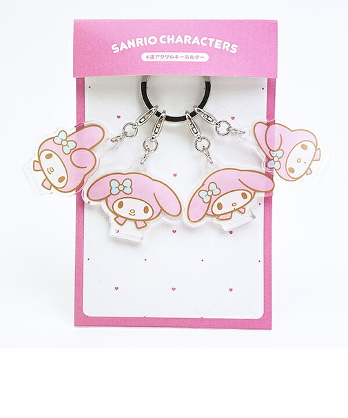 サンリオ マイメロディ 4連アクリルキーホルダー フェイス 日本製 Sanrio